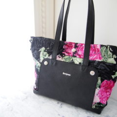 トートバッグ きれいめ アラフォー女性にオススメ♫ ラメ フラワープリント編