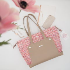 トートバッグ きれいめ アラフォー女性にオススメ♫ ピンク ツイード編