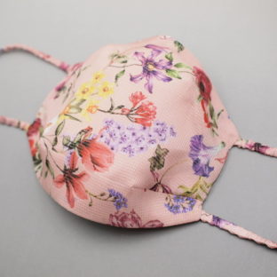 シルク100%なめらかマスク　ピンクフルール