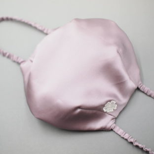 シルク100%なめらかマスク 無地パープル