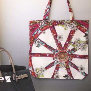 オリジナルECOバッグ　ピッチューラ(Pittura)シリーズ　　 車輪　ホワイト