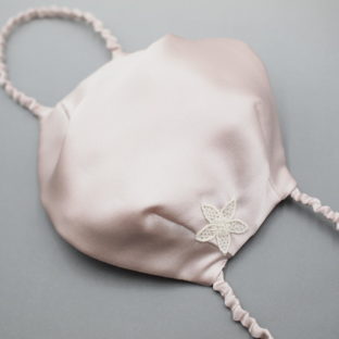 シルク100% なめらかマスク　無地グレイッシュピンク