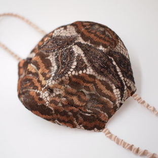 シルク&高級レースマスク　シャイニーブラウン