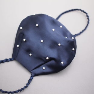 シルク100％なめらかマスク　Pearl ネイビー