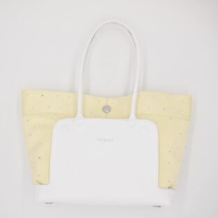 【雑誌エクラ4月号掲載商品】オートクチュールバッグ   布・革セット 　プチスパン　イエロー　Mサイズ